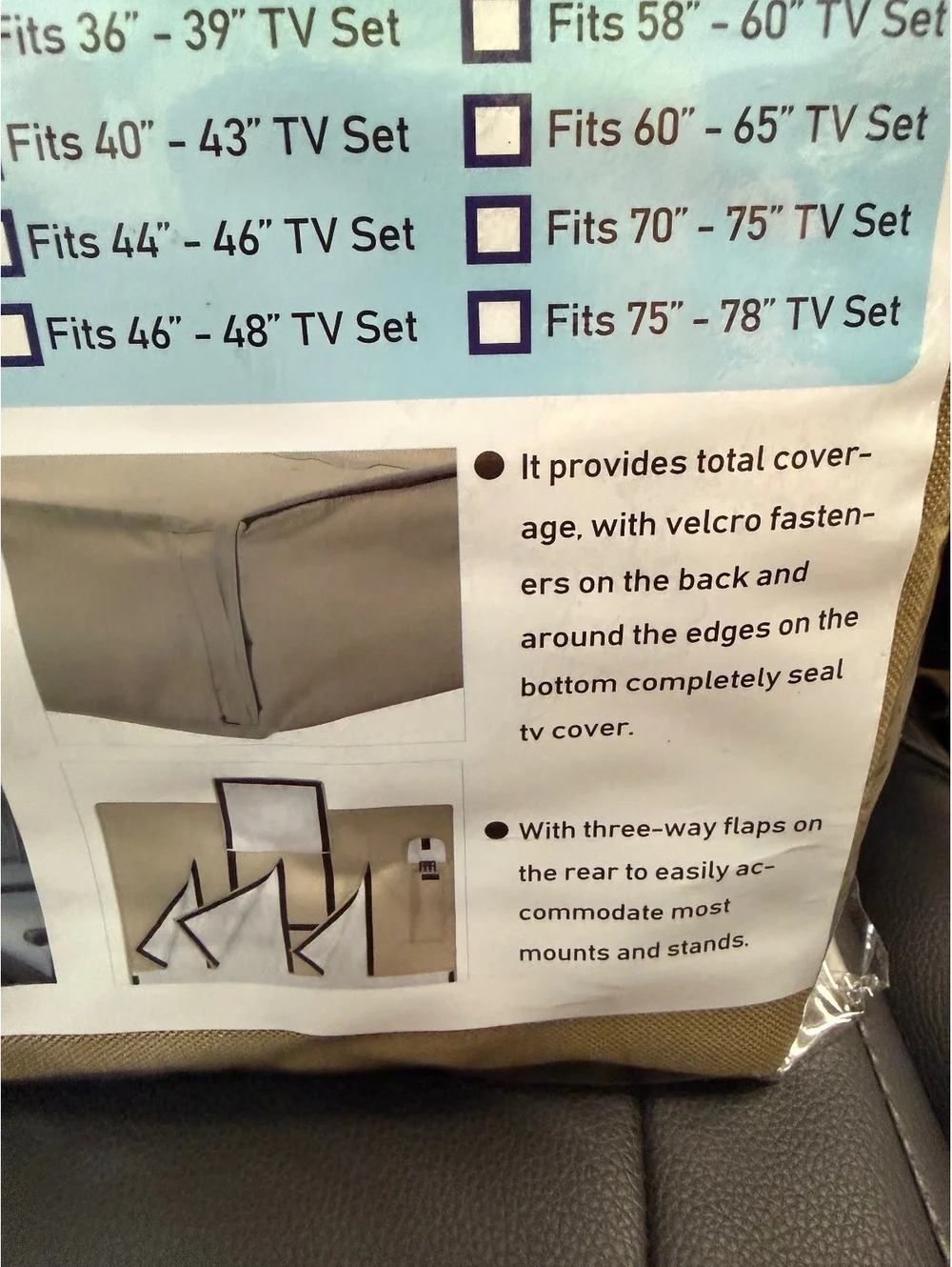 Brivic Outdoor TV Cover 52 to 55 Inch Waterproof Weatherproof Tan Oxford New
